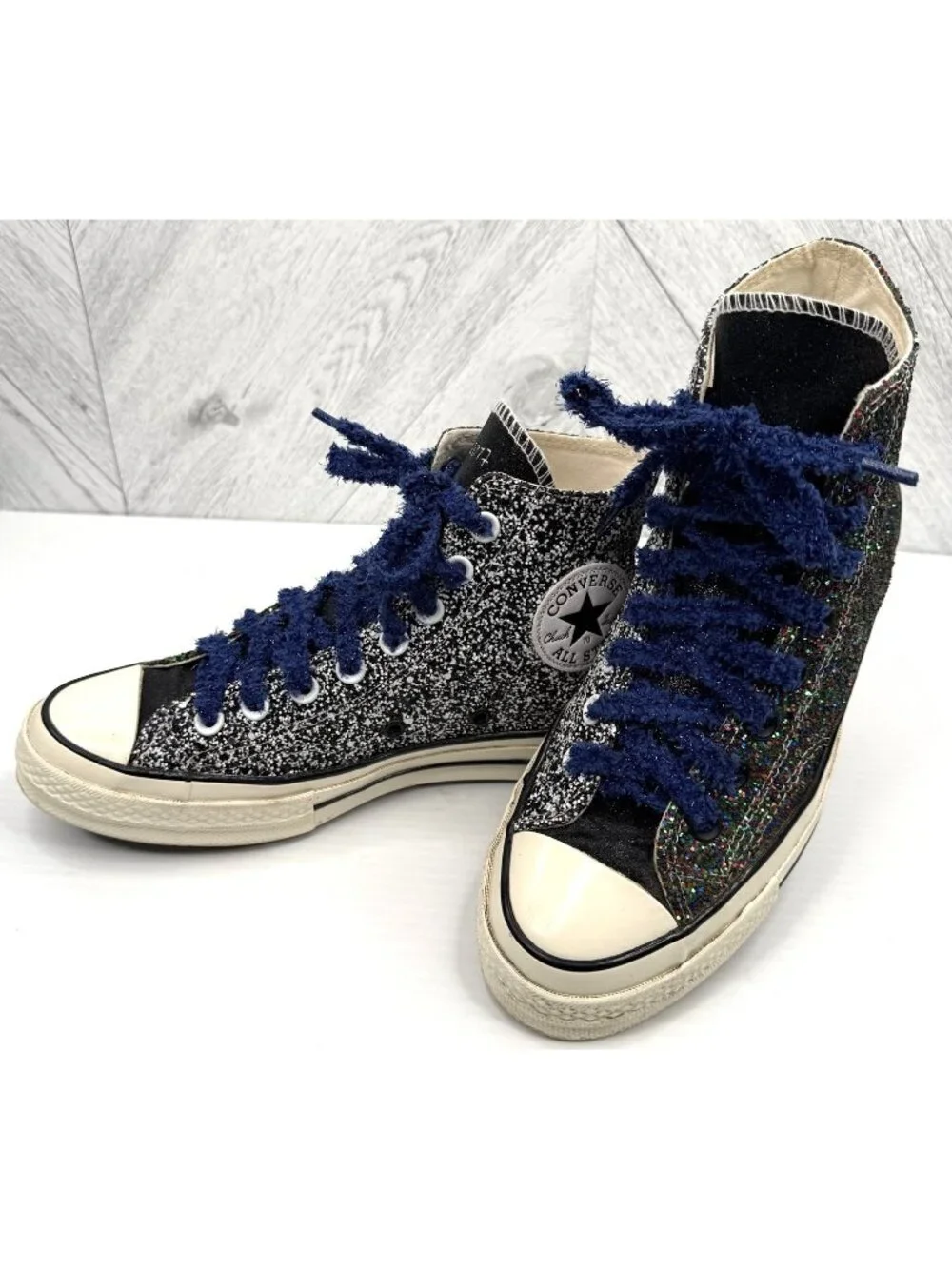 Converse x JW Anderson Chuck 70 Hi Womens 8.5 Black Multicolor Glitter Pack - Picture 1 of 16